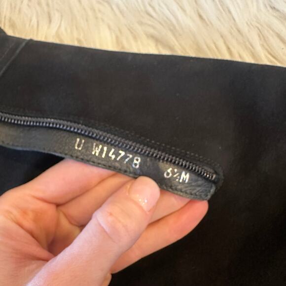 Stuart Weitzman Hilo Over the Knee Thigh High Boots Suede Leather Flat, Black - Picture 12 of 13